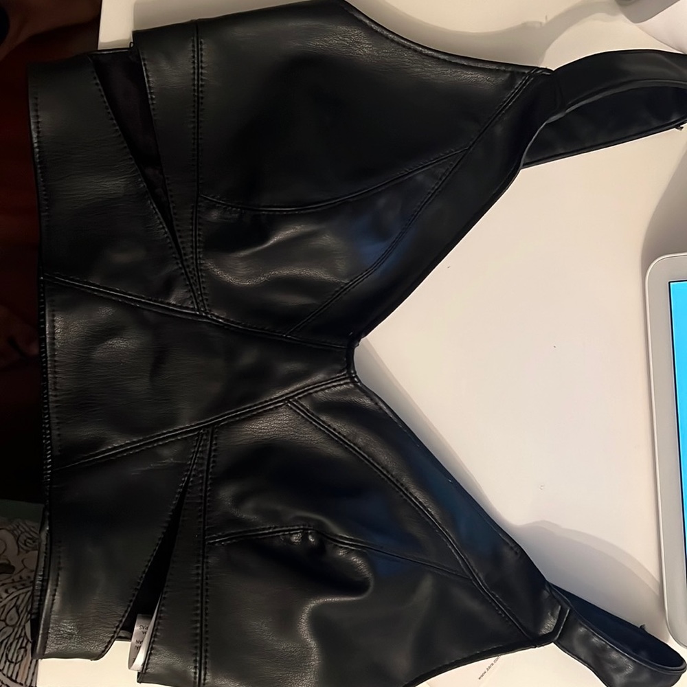 Zara leather crop top